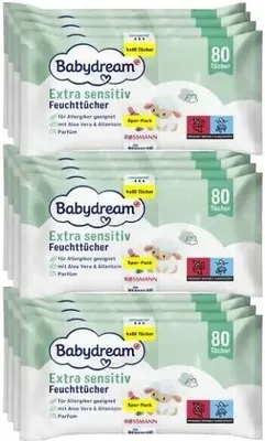 Produktbild von Babydream extra sensitive Feuchttücher 12x80 Tücher
