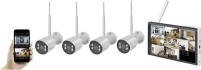 Produktbild von Sygonix SY-6330460 Funk-Überwachungskamera-Set 8-Kanal mit 4 Kameras 1920 x 1080 Pixel 2.4 GHz