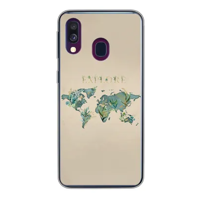 Produktbild von MuchoWow® Handyhülle Schutzhülle Hülle für Samsung Galaxy A40 Weltkarte - Pflanzen - Wasser Silikon Softcase Handy Hülle - Handy-Tasche