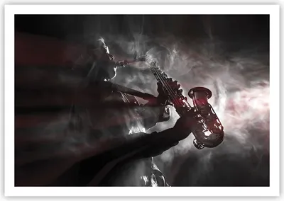 Produktbild von Poster - Poster ohne Rahmen - Musiker Saxophonist Schwarz - 100x70 cm - Wand Bild - Wanddeko - Wandbilder - Kunstposter - Wandposter - Bilder - Kunstdruck - Wandbild - P2XAA100x70-4276