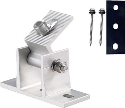 Produktbild von 1er Set Vario verstellbare Aluminium Solarmodul Halterung für Flachdach, Wand, Boden, Boot, Wohnmobil usw. stufenlos einstellbar Neigungswinkel 10-60° Befestigung Klemme zur Montage von PV-Photovoltaik, Solarpanel