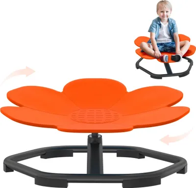 Produktbild von TRMLBE Kinder Karussell Drehstuhl für Sensorischer Autismus Training Balance Board Sensorik Spielzeug Koordination & Gleichgewicht, für ab 3-9 Jahren (Orange)