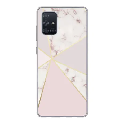 Produktbild von MuchoWow® Handyhülle Schutzhülle Hülle für Samsung Galaxy A51 Marmor - Gold - Rosa Silikon Softcase Handy Hülle - Schutzabdeckung