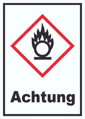 Produktbild von Schild Entzündend wirkend Achtung Brandfördernd Flamme hochkant A6 (105x148mm)