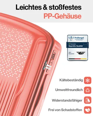 Zdjęcie produktu dla Walizka sztywna 4FLY Pixel PP 28 cali – bagaż rejestrowany – rozmiar XL – kolor koralowy róż