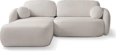 Produktbild von Masseno Ecksofa AMICO L-S mit Schlaffunktion L-Form, Sofa mit Bettkasten, Wohnzimmersofa, Couch, Soffa, Bettsofa, Couchgarnitur- Hellgrau, SICURO 65