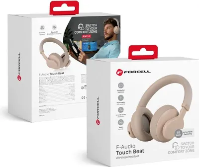 Produktbild von Forcell, Bluetooth Headset mit Geräuschreduzierung 30 Stunden Akkulaufzeit, Gelbgrau