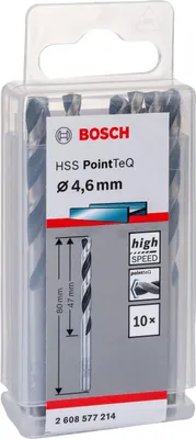 Produktbild von Metallspiralbohrer HSS PointTeQ, DIN 338, 4,6 mm, 10er-Pack