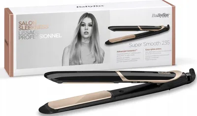 Zdjęcie produktu dla BaByliss Super Smooth 235 Titanium, Prostownica, Ciepły, 140 °C, 235 °C, 30 s, Czarny, Złoto różowe