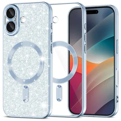 Obrázek produktu pro Techsuit – třpytivé ochranné pouzdro MagSafe pro iPhone 17 – světle modré