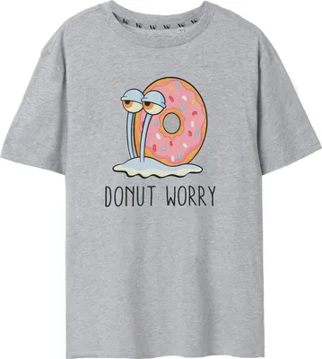 Produktbild von SpongeBob SquarePants - "Donut Worry" T-Shirt für Damen NS7832 (L) (Grau meliert)