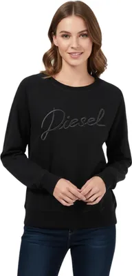 Produktbild von Diesel Sven Damen Sweatshirt Baumwolle schwarz klassisch XS