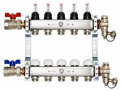 Produktbild von Vogel & Noot Edelstahl-Heizkreisverteiler 10 HK, 604mm, ohne Kugelhahn, FLOORTEC, 1 Stk.
