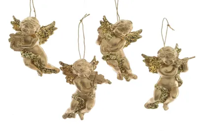 Produktbild von Christbaumanhänger, goldener Engel, 10 cm