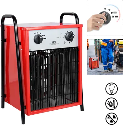 Produktbild von XMTECH Heizlüfter Elektroheizung 9kW 400V - Bauheizer Elektroheizer Heizstrahler Heizgeraet Heizgebläse, 3 Heizstufen nicht enthalten Netzkabel