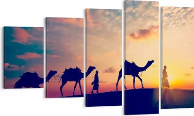 Produktbild von Bild auf Leinwand - Leinwandbild - Kamel Wohnwagen - 100x60cm - Wand Bild - Wanddeko - Wandbilder - Leinwanddruck - Bilder - Kunstdruck - Wanddekoration - Leinwand bilder - Wandkunst - EG100x60-3672