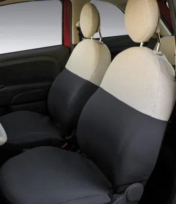 Immagine prodotto di CO.RA. Set di coprisedili anteriori in tessuto di cotone grigio per FIAT 500 (312) 500 C (312)