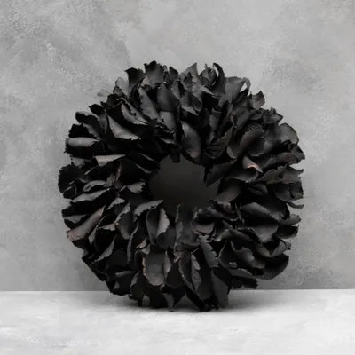 Produktbild von Kranz Palm Petal - schwarz: D 25cm
