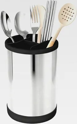 Produktbild von Küchenutensilienhalter, 360° Drehbar Utensilienhalter Küche aus Edelstahl, Küchen Utensilien Organizer mit Ablaufboden, Behälter Für Arbeitsplatte, 12.5×17cm