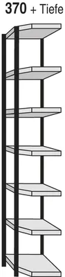Produktbild von Eckregalfeld Stora 100 HxBxT 260x77x40cm 7 Böden ohne Rückwand silber/lichtgrau