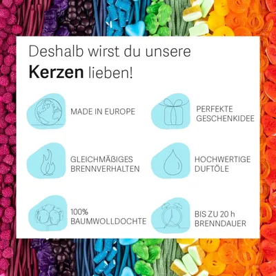 Immagine prodotto di Duftkerze im Geschenkkarton Haribo Melon Mix - 85g