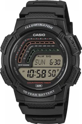 Produktbild von Casio WS-1800-1AVEF Digitaluhr Uni Quarz Gummiarmband Schwarz Wasserfest 10 Atm