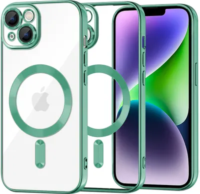 Produktbild von Techsuit Luxury Crystal Back Cover Hülle mit MagSafe für Apple iPhone 14 Plus - Hellgrün