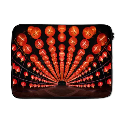 Produktbild von MuchoWow® Laptop Hülle 14 ZollRote Laternen Laptoptasche - Laptoptasche - Stoßsicher - Schutzhaube