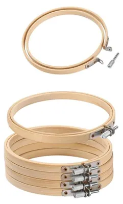 Stickrahmen Bambus 15 cm – 6er Set für Handarbeiten