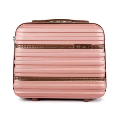 Produktbild von Solier Hartschalen Reisekoffer, Gepäck, Reisekosmetikkoffer, Handgepäck, XS-Koffer  11 L rosa