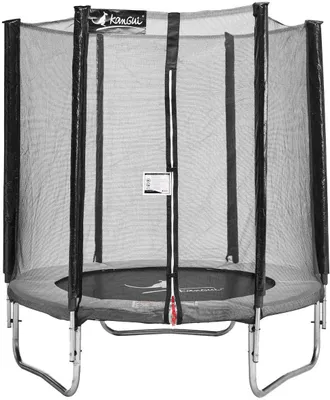 Produktbild von Trampolin Ø 180 cm, Grau, KANGUI, Mit Sicherheitsnetz, Feuerverzinkter Stahlrahmen, 36 Federn