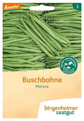 Zdjęcie produktu dla Bingenheimer Saatgut Buschbohne Marona 1 Stück