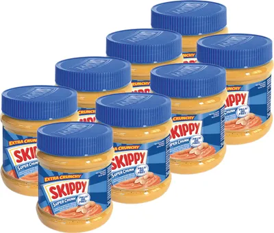 Produktbild von SKIPPY 8x Erdnussbutter "Super-Chunk" Peanut Butter Crunchy Ohne Palmöl 8x 340g