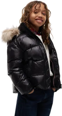 Productafbeelding van Tommy Hilfiger Essential donsjas voor meisjes, model KG0KG09673, pufferjas, zwart
