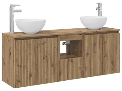Immagine prodotto di vidaXL Set di 3 mobili da bagno, finitura "Artisan Oak", 49,5 x 35 x 63 cm