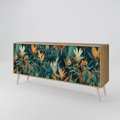 Produktbild von Spacerebels Kommode mit 3 Türen - Sideboard Komodenschrank - Highboard - Kleiderschrank Möbel - Wohnzimmer Schlafzimmer - 57,5×111×42 (HxBxT)