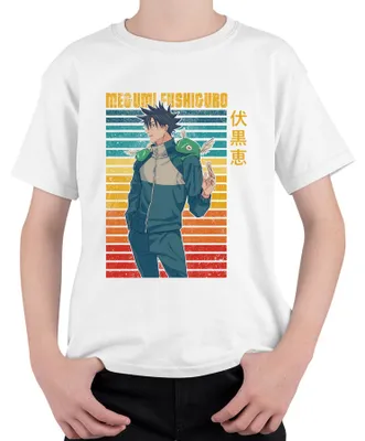 Produktbild von Megumi Fushiguro Jujutsu Kaisen Shikigami Frosch Geschenk Vintage Kinder T-Shirt, Weiß, 128