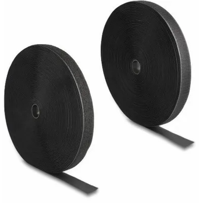 Produktbild von Delock Strapazierfähiges Klettband mit Haft- und Flauschband L 25 m x B 25 mm schwarz