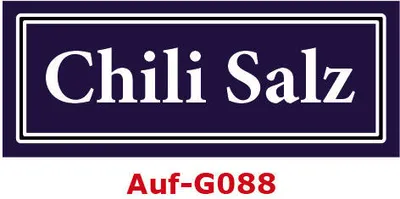 Produktbild von 2 Stück Gewürzaufkleber Chili Salz 40x16mm Gewürzetiketten Sticker Lebensmittel (Auf-G088)