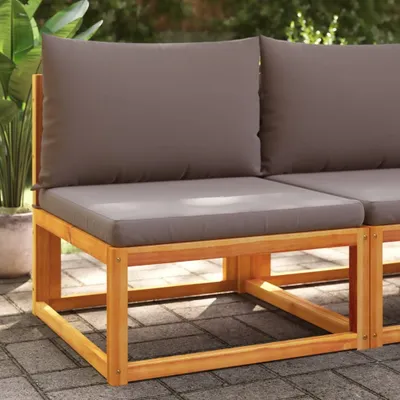 Produktbild von ZMH Gartensessel ohne Armlehnen mit Kissen Massivholz Akazie