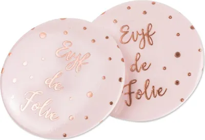 Produktbild von 8 Buttons JGA Roségold Badge für Erwachsene - Einheitsgröße