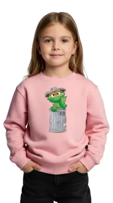 Produktbild von Spreadshirt Sesamstraße Oscar Mülltonne Kinder Premium Pullover, 146/152 (10 Jahre), Rosa