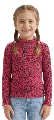 Image de Chemisier Desigual Leo pour fille, rose à manches longues, taille 110