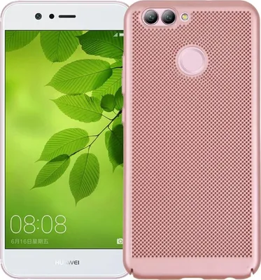 A smartphone and its pink protective case are displayed side-by-side against a white background.