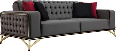 Produktbild von Designer Sofa 3 Sitzer Chesterfield Couch Polster Sofas Design Braun