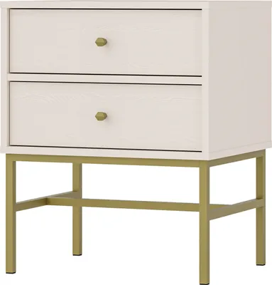 Produktbild von Masseno Nachttisch TORINO Nachtschrank Beistelltisch für Schlafzimmer 51,8 x 62,5 x 40,8 cm Beige