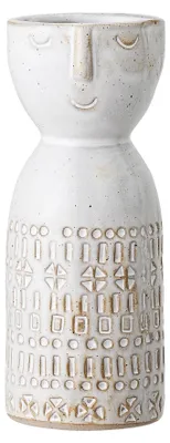 Keramik-Vase, weiß, 6 cm Ø, 14,5 cm Höhe