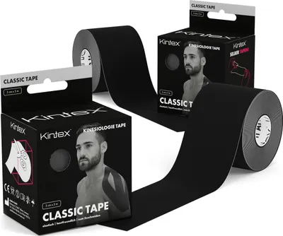 Produktbild von 2 Rollen Kintex Kinesiologie Tape Classic 5 cm x 5 m  Schwarz