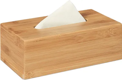 Produktbild von Relaxdays Bambusbox Taschentücher Tücherbox Coat Organizer