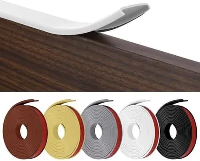 Produktbild von Flintronic U-Form Selbstklebend, Weichsockelleiste für Küche und Badezimmer, Möbelkantenband, Flexible TPE Faltbarer Kantenschutz für Schrankkanten, Abschlussleiste, Arbeitsplatten(Weiß, 18mm * 10m)